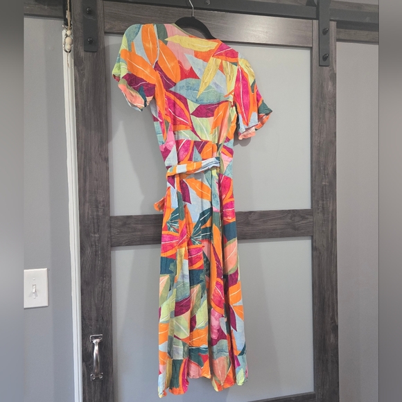 Liz Alig Colorful Leaf Print Maxi Dress Size XS - Picture 2 of 5